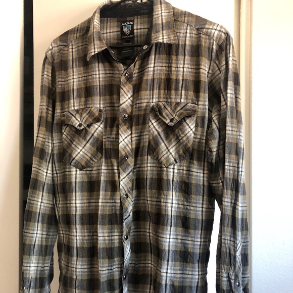 Kuhl Western Plaid Flannel Mens M Snap - Picture 1 of 5